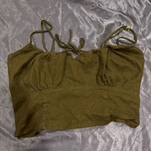 Black cropped tank (looks green but it’s just the lighting)